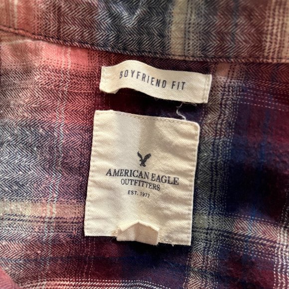 AMERICAN EAGLE OUTFITTERS Plaid Shirt Size Small Cotton Long Sleeves - Picture 6 of 12